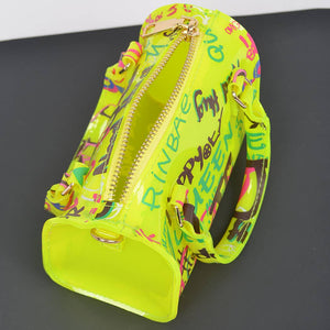 Neon Yellow Graffiti Boston Bag