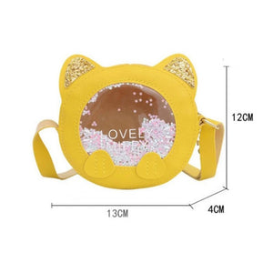 Yellow Lovely Cat Sparkle Crossbody