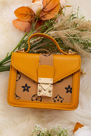 Mustard/Khaki Star Print Mini Purse