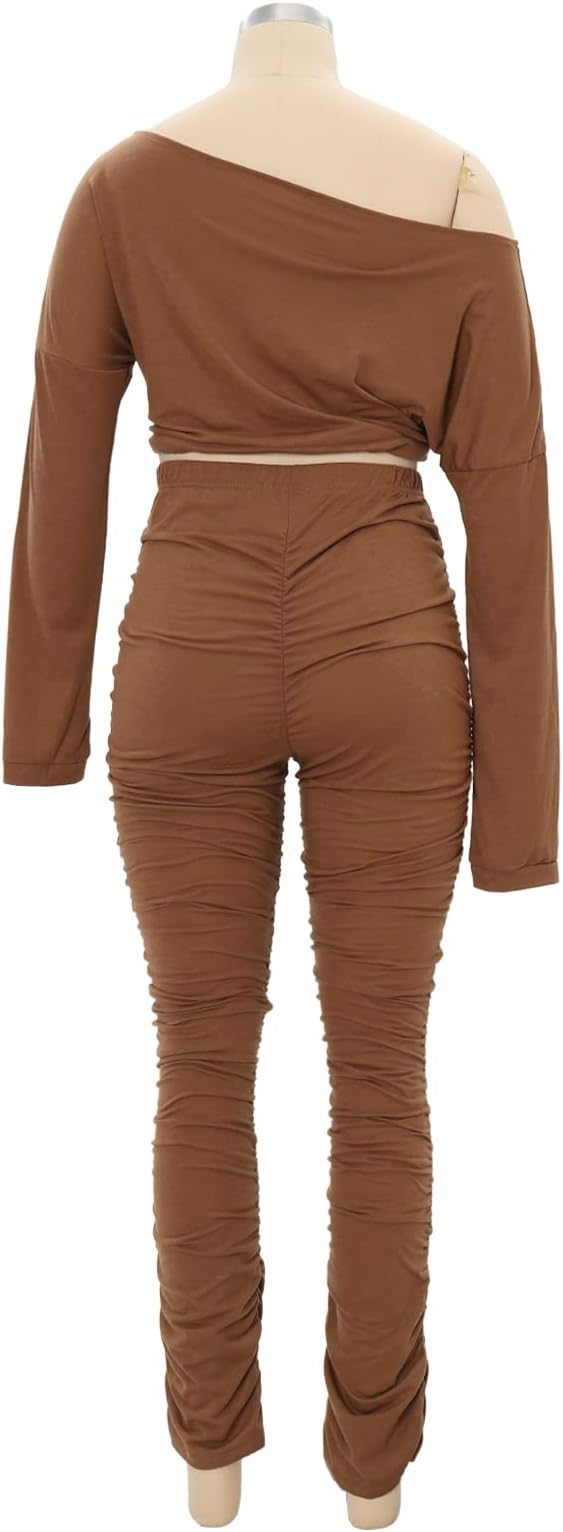 Brown Stacked Leggings Set