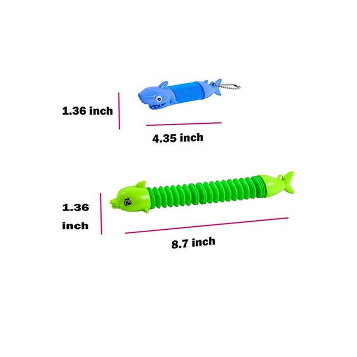 Dolphin and Shark Pop Tubes Keychain