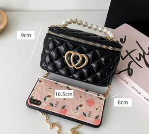 Black Double Heart Jelly Purse