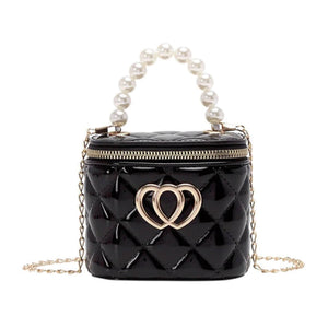 Black Mini Double Heart Jelly Purse