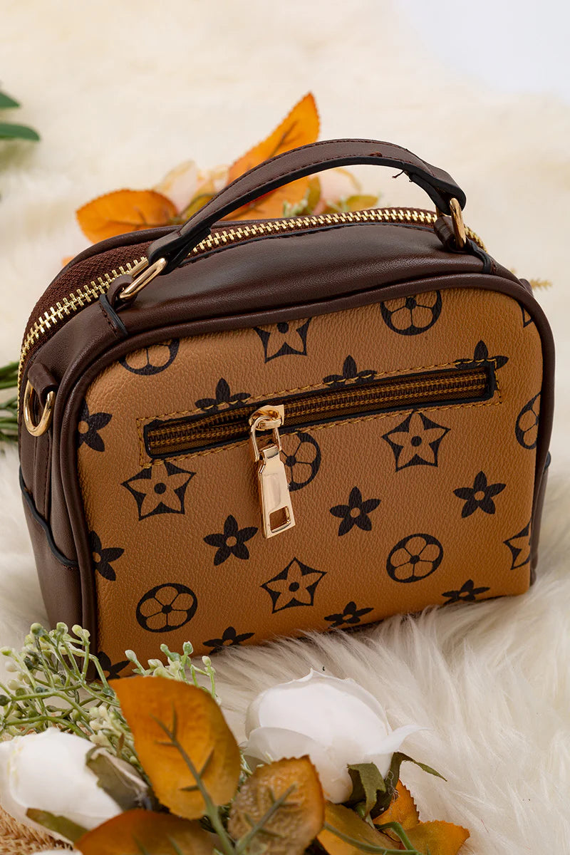 Brown Star Print Crossbody