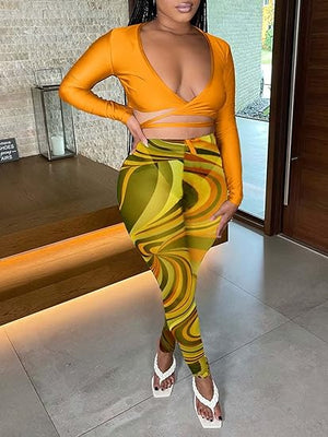 Yellow Mesh Bodycon Set