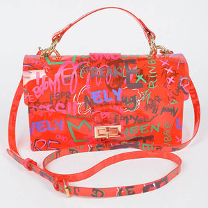 Neon Pink Graffiti Crossbody