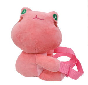 Pink Frog Plush Sling Bag