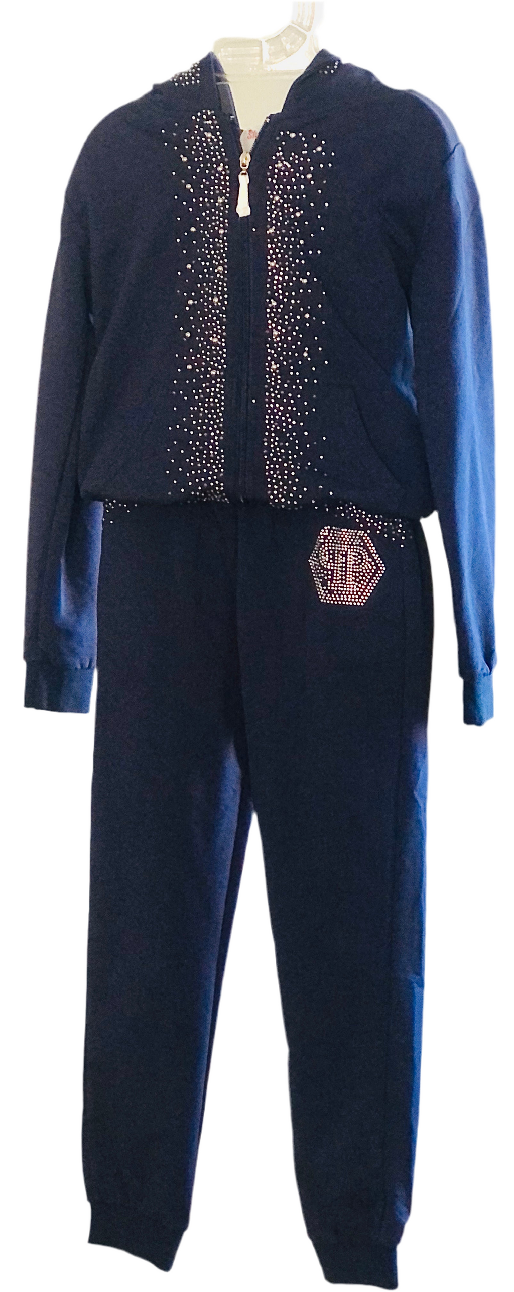 Girls Navy Track Suit w/Beads