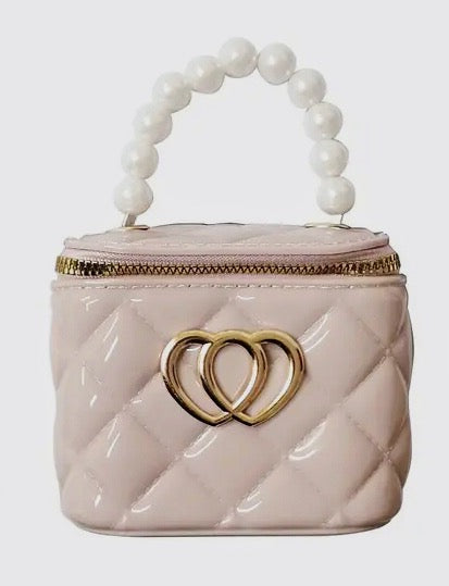 Beige Mini Double Heart Jelly Purse