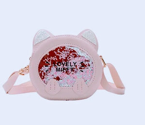 Pink Lovely Cat Sparkle Crossbody