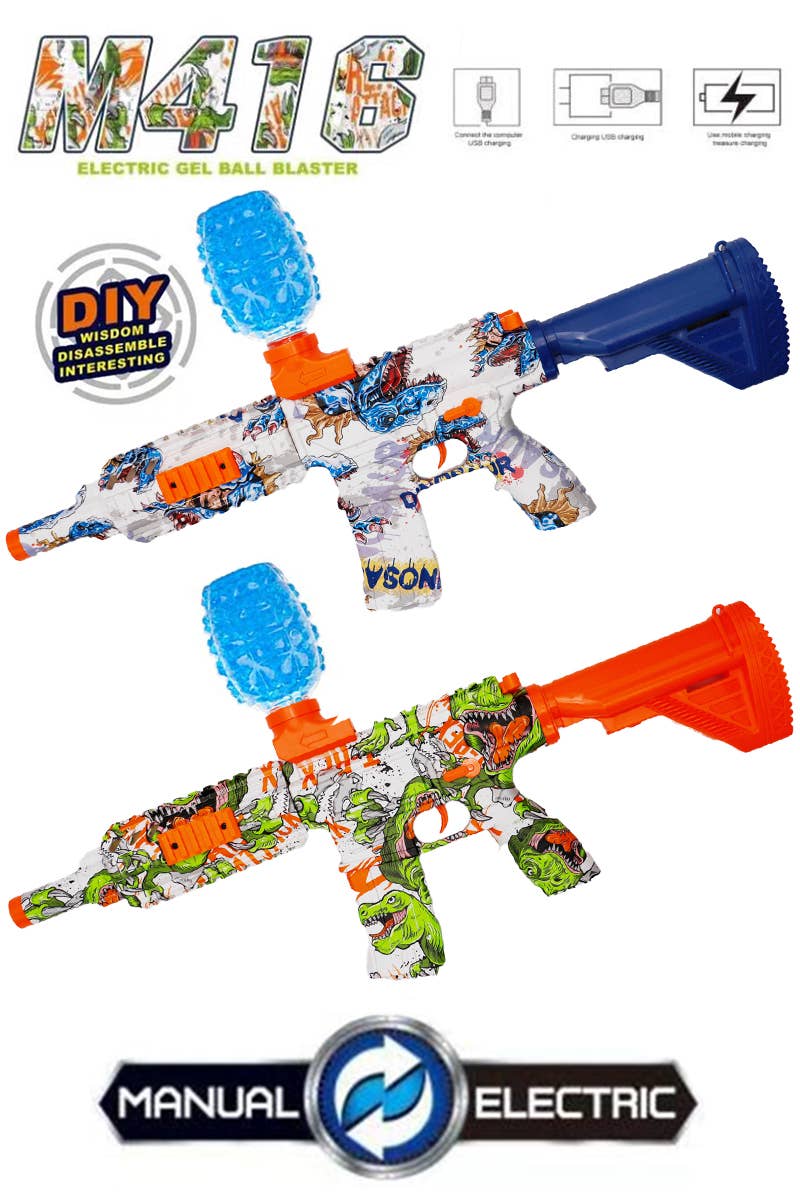 M416 Rifle Dino Print Electric Gel Ball Blaster Shooter Gun