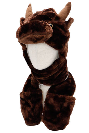 Animal Pals Fuzzy Plush Hat with Long Ear Flaps