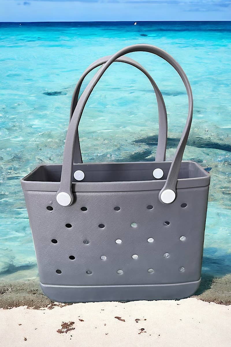 Grey Rubber Beach Tote