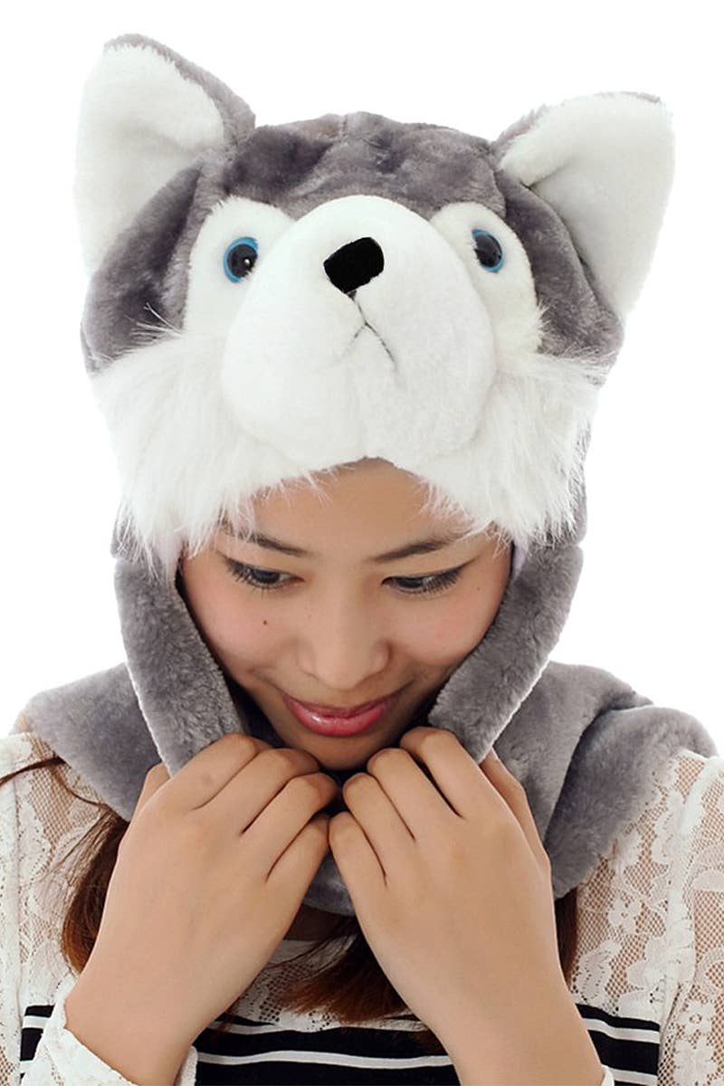 Animal Pals Fuzzy Plush Hat with Long Ear Flaps