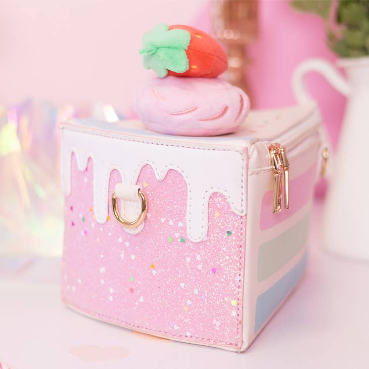 Cake Slice Handbag - Strawberry Confetti