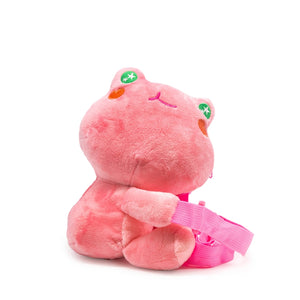 Pink Frog Plush Sling Bag