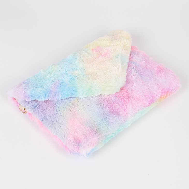 Multi Colored Faux Fur Envelope Clutch