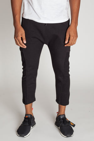 Men's Cropped Sweats -Black