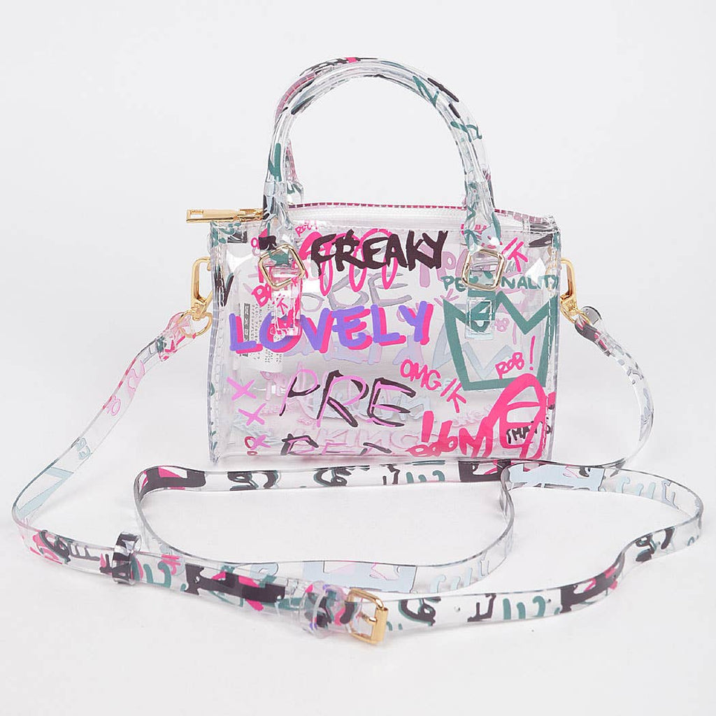 Clear Graffiti Boston Bag