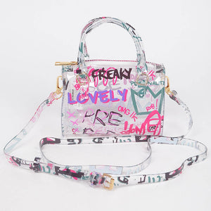 Clear Graffiti Boston Bag