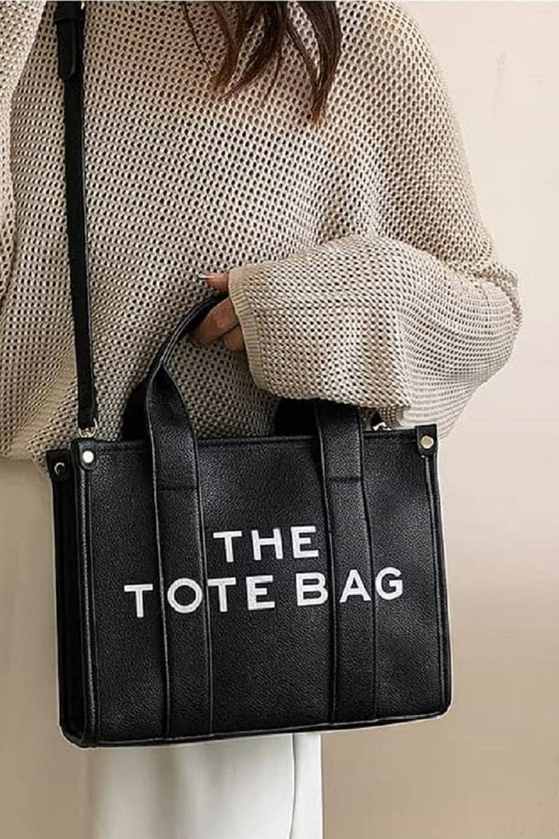 Vegan Leather The Tote Bag: BLACK