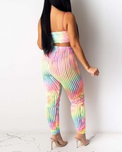 Ruched Multi-Colored Tie Dye Set