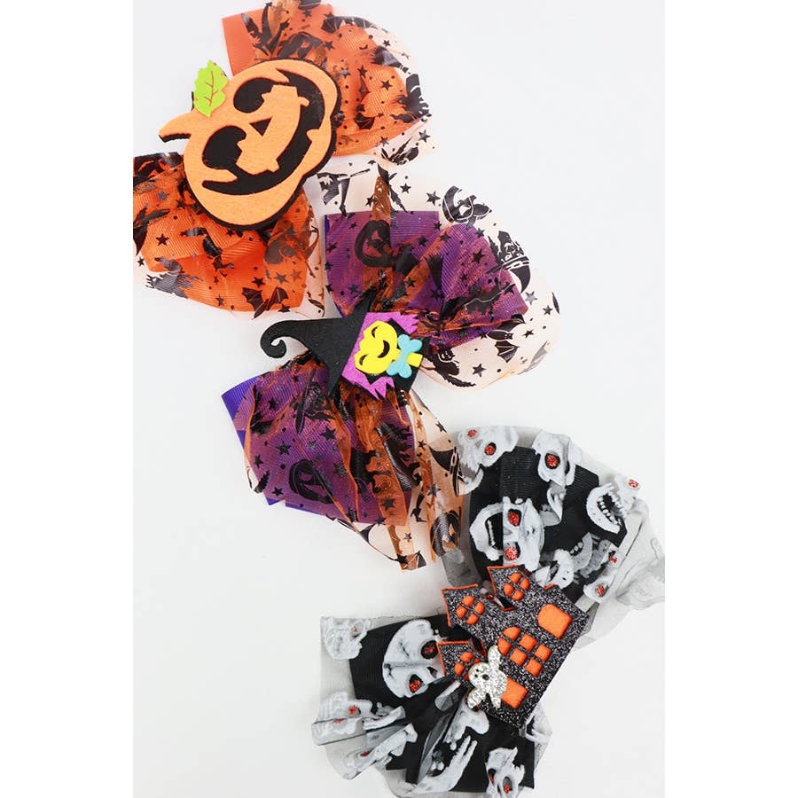 Halloween Theme Hair Bows