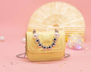 Yellow  Mini Pearl Crossbody