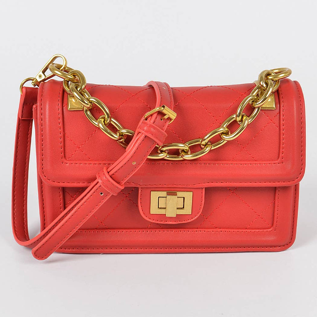 Red Quilted Crossbody