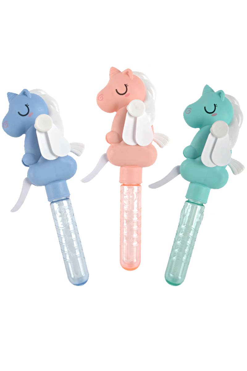 Unicorn Manual Hand-Held Fan Bubble Wand