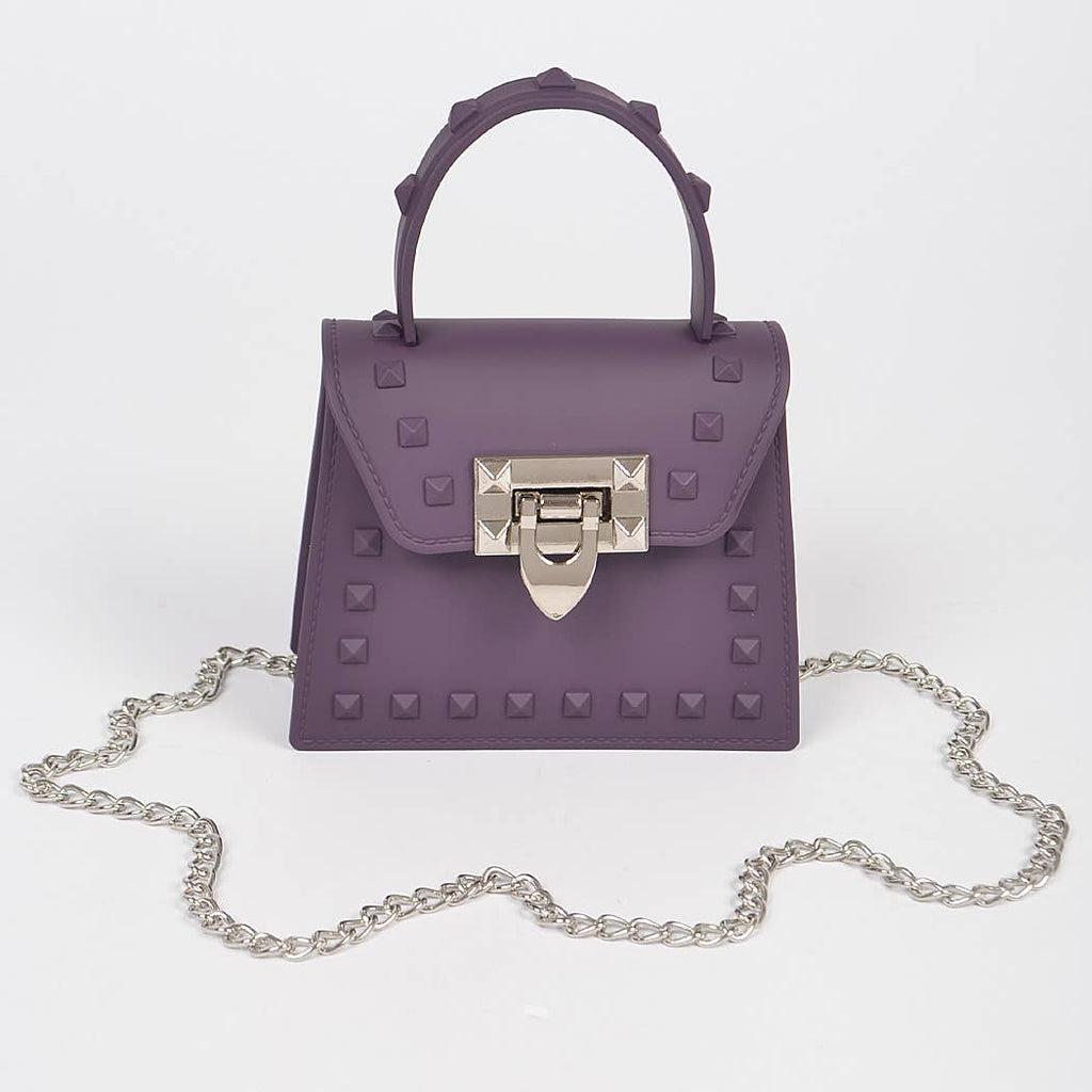 Purple Jelly Mini Handle Bag