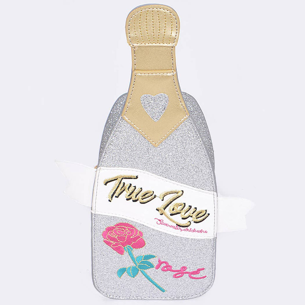 Silver True Love Champagne Sparkling Crossbody