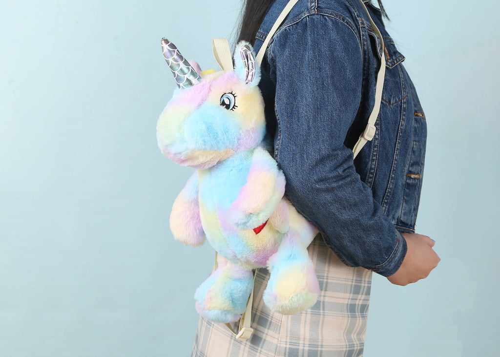 Plushie Heart Unicorn Backpack - Blue