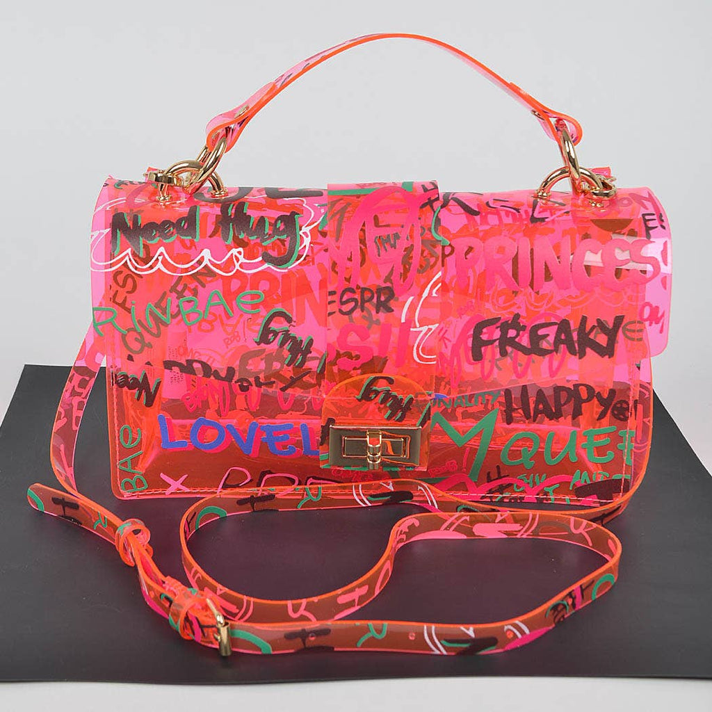 Neon Pink Graffiti Crossbody