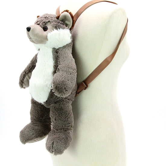 Grey Wolf Furry Backpack