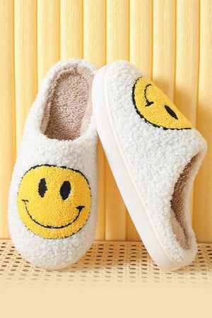 Smiley Face Plush Fluffy Slippers