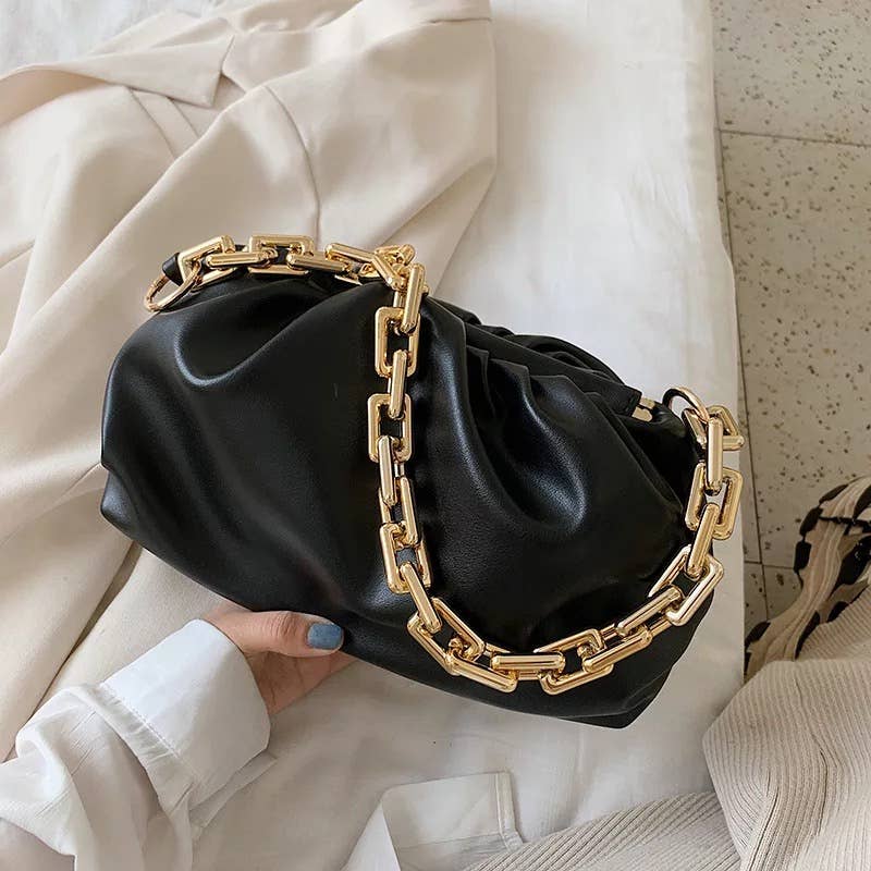 Black Manhattan Girl Chain Link Clutch