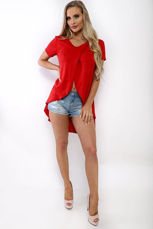 Twisted Tunic Top -RED