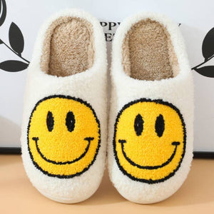 Smiley Face Plush Fluffy Slippers