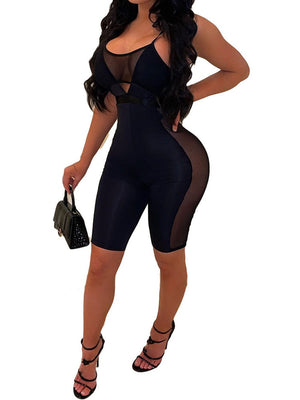 Black Spaghetti Strap Cut Out Romper