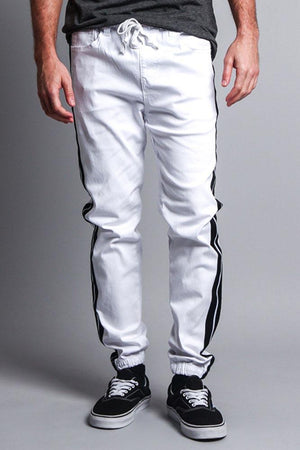 White Striped Joggers