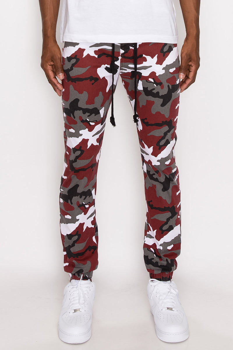 Burgundy Camo Joggers