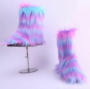 Candyfloss Candy Pink Fluffy Faux Fur Slippers