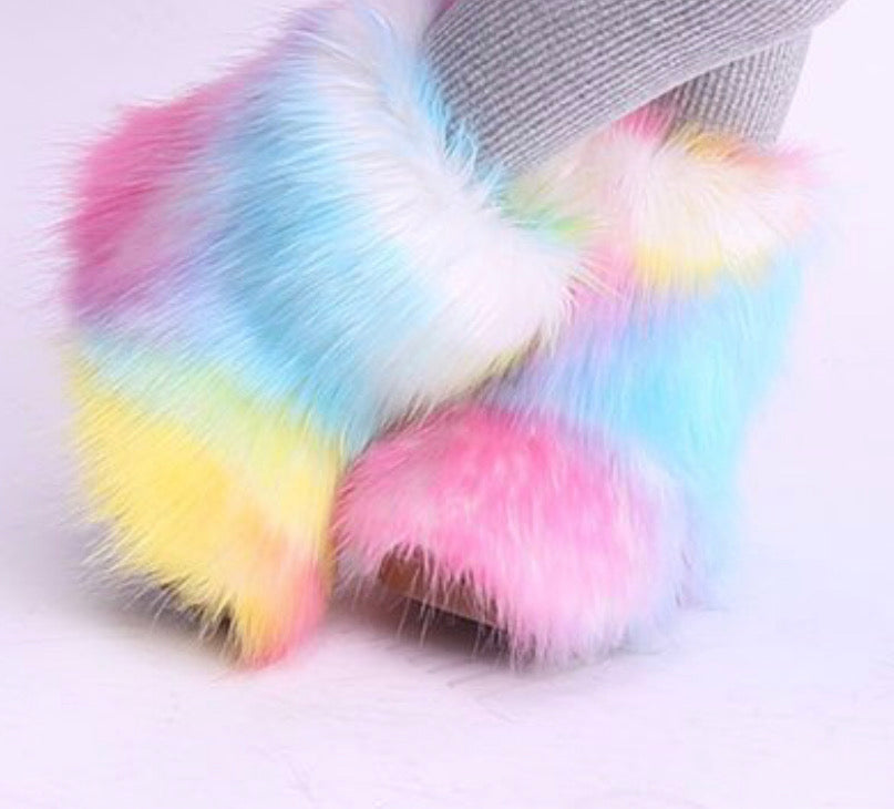 Rainbow Dreams Faux Fur Boots