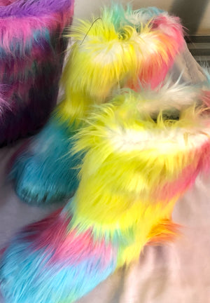 Rainbow Dreams Faux Fur Boots