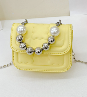 Yellow  Mini Pearl Crossbody