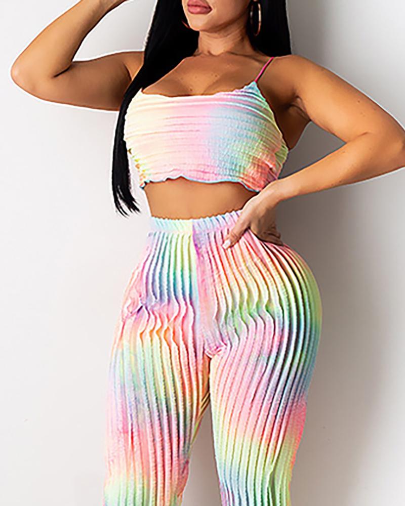 Ruched Multi-Colored Tie Dye Set