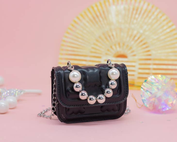 Mini Black Pearl Crossbody Bag