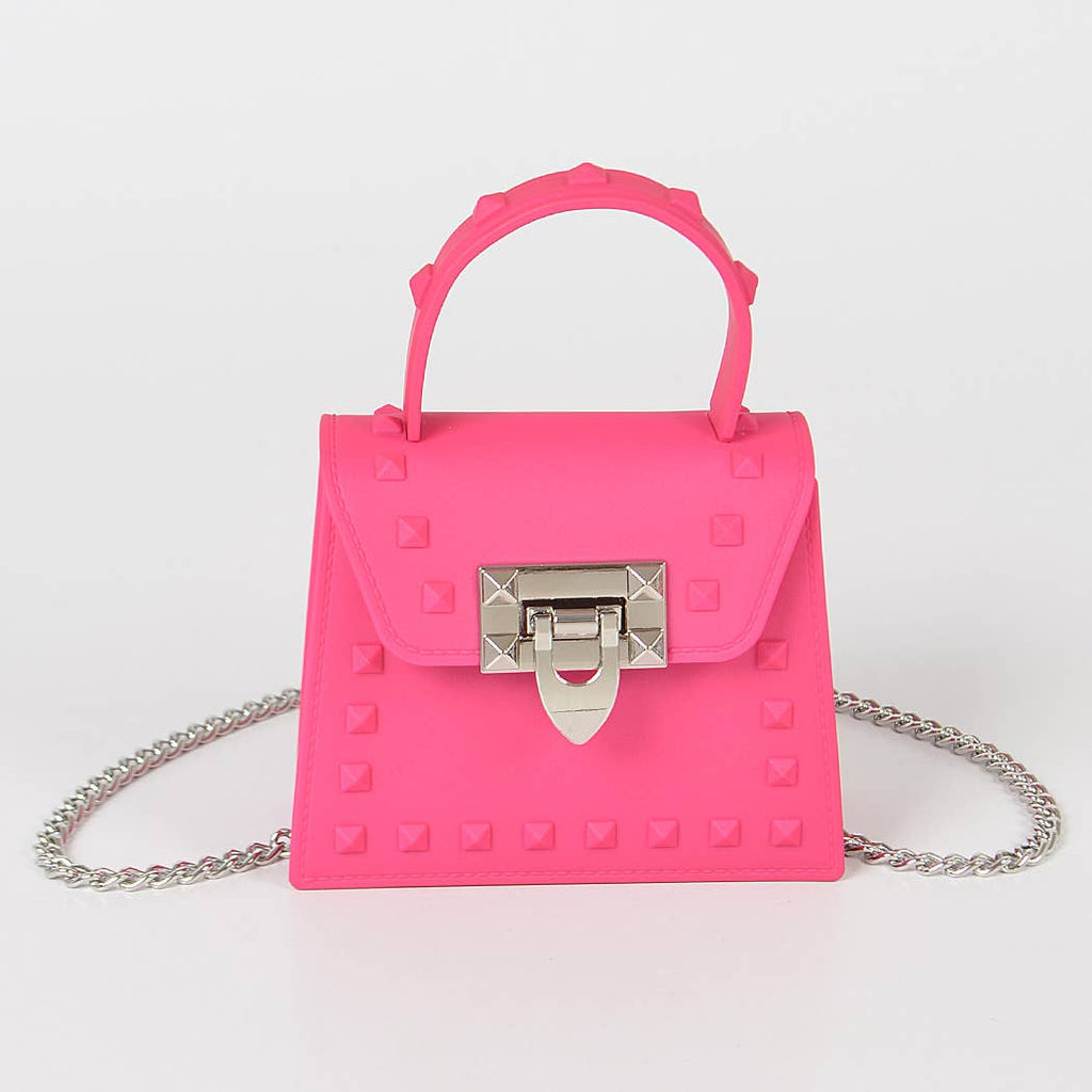 Neon Pink Jelly Mini Handle Bag