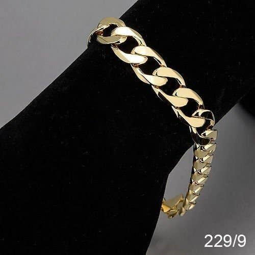 18k Gold Sterling Silver Cuban Link Bracelet